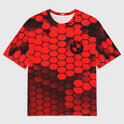 Футболка оверсайз мужская BMW карбоновая абстракция, цвет: 3D-принт