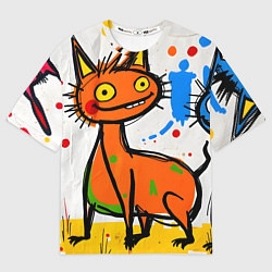 Футболка оверсайз мужская Смешные зверята, цвет: 3D-принт