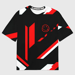 Мужская футболка оверсайз Nirvana текстура полосы