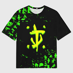 Мужская футболка оверсайз Doom x fallout кислотное лого