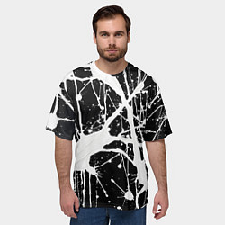 Футболка оверсайз мужская Брызги белой краски, цвет: 3D-принт — фото 2