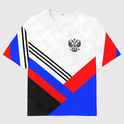 Мужская футболка оверсайз Герб России - минимализм
