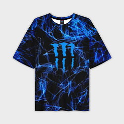Футболка оверсайз мужская Monster energy искры дымы, цвет: 3D-принт