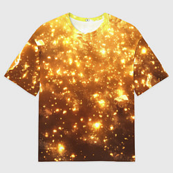 Мужская футболка оверсайз Золотые блестки потертая текстура