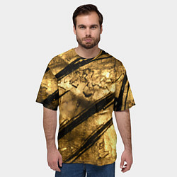 Футболка оверсайз мужская Золото с черной текстурой, цвет: 3D-принт — фото 2