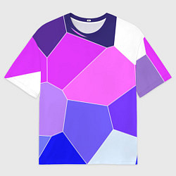 Футболка оверсайз мужская Сине-розовый крупные фрагменты, цвет: 3D-принт