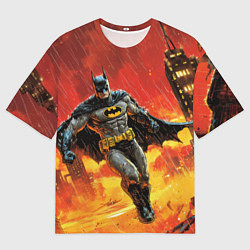 Футболка оверсайз мужская Бэтмен застыл в воздухе, цвет: 3D-принт