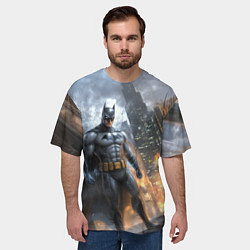 Футболка оверсайз мужская Бэтмен - старый стиль, цвет: 3D-принт — фото 2