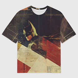 Футболка оверсайз мужская Бэтмен ретро стиль, цвет: 3D-принт