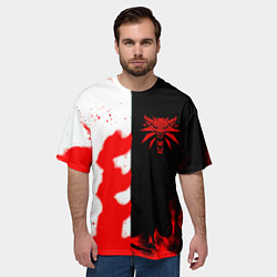 Футболка оверсайз мужская Ведьмак огненный, цвет: 3D-принт — фото 2