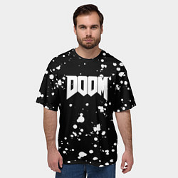 Футболка оверсайз мужская Doom белые краски всплеск, цвет: 3D-принт — фото 2
