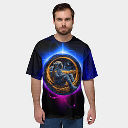Футболка оверсайз мужская Космонавт в луне, цвет: 3D-принт — фото 2