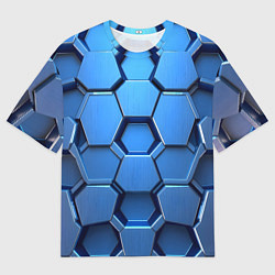 Футболка оверсайз мужская Синий бронежилет, цвет: 3D-принт