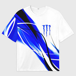 Мужская футболка оверсайз Monster energy линии абстракции