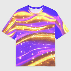 Мужская футболка оверсайз Блестящая волнистая текстура