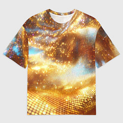 Мужская футболка оверсайз Блестящая золотая текстура