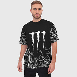 Футболка оверсайз мужская Monster energy лес, цвет: 3D-принт — фото 2