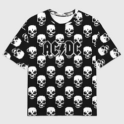 Мужская футболка оверсайз AC DC rock skull