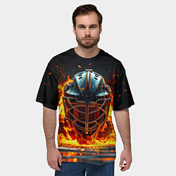 Футболка оверсайз мужская Голкипер в огне, цвет: 3D-принт — фото 2