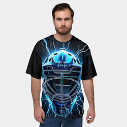 Футболка оверсайз мужская Маска голкипера в молниях, цвет: 3D-принт — фото 2
