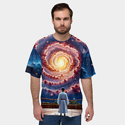 Футболка оверсайз мужская Айкидоист в космосе, цвет: 3D-принт — фото 2