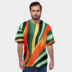 Футболка оверсайз мужская Тропическая жаркая абстракция, цвет: 3D-принт — фото 2