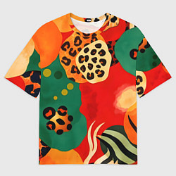 Мужская футболка оверсайз Анималистичный африканский паттерн