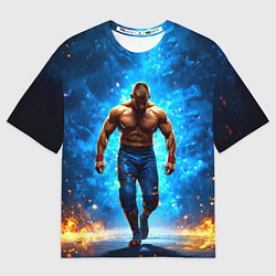 Футболка оверсайз мужская Реслер в огне, цвет: 3D-принт