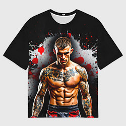 Футболка оверсайз мужская Дастин Порье на черном, цвет: 3D-принт