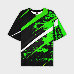 Мужская футболка оверсайз Color black and green