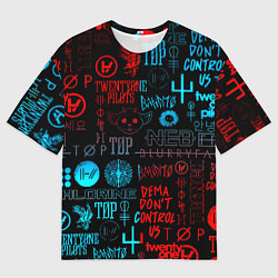 Мужская футболка оверсайз Twenty one pilots rock pattern