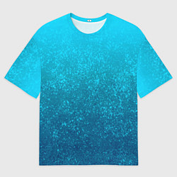 Мужская футболка оверсайз Лазурный голубой текстурный градиент