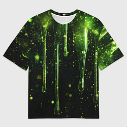 Футболка оверсайз мужская Зеленая объемная слизь, цвет: 3D-принт