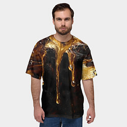 Футболка оверсайз мужская Стекающий мед - текстура, цвет: 3D-принт — фото 2