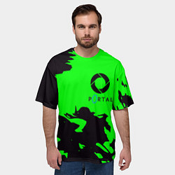 Футболка оверсайз мужская Portal черный дым, цвет: 3D-принт — фото 2