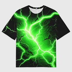 Мужская футболка оверсайз Color green black