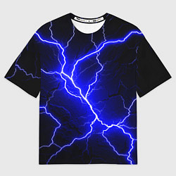 Футболка оверсайз мужская Color blue black, цвет: 3D-принт