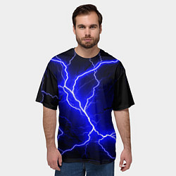 Футболка оверсайз мужская Color blue black, цвет: 3D-принт — фото 2