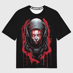 Футболка оверсайз мужская Инопланетная девушка в красной краске, цвет: 3D-принт