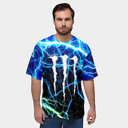 Футболка оверсайз мужская Monster energy electro, цвет: 3D-принт — фото 2