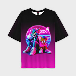 Футболка оверсайз мужская Tom and Jerry - neon glow fantasy, цвет: 3D-принт