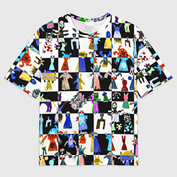 Футболка оверсайз мужская Монстрики на шахматном фоне, цвет: 3D-принт