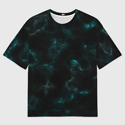 Мужская футболка оверсайз Color black turquoise