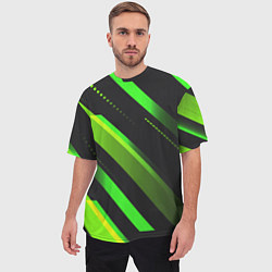 Футболка оверсайз мужская Color black green, цвет: 3D-принт — фото 2