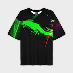 Футболка оверсайз мужская Color black green red, цвет: 3D-принт