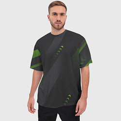 Футболка оверсайз мужская Color black green, цвет: 3D-принт — фото 2