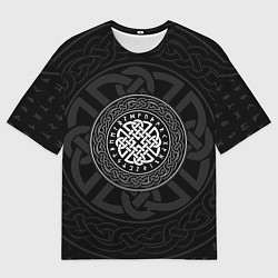Футболка оверсайз мужская Оберег в узоре и руны, цвет: 3D-принт