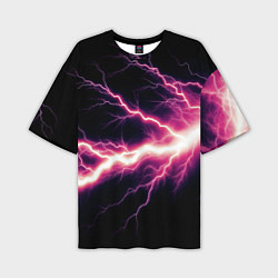 Футболка оверсайз мужская Lightning pink, цвет: 3D-принт