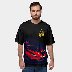 Футболка оверсайз мужская Lamborghini Diverso - motorsport, цвет: 3D-принт — фото 2