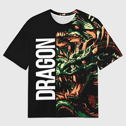 Мужская футболка оверсайз Татуировка дракона ирезуми